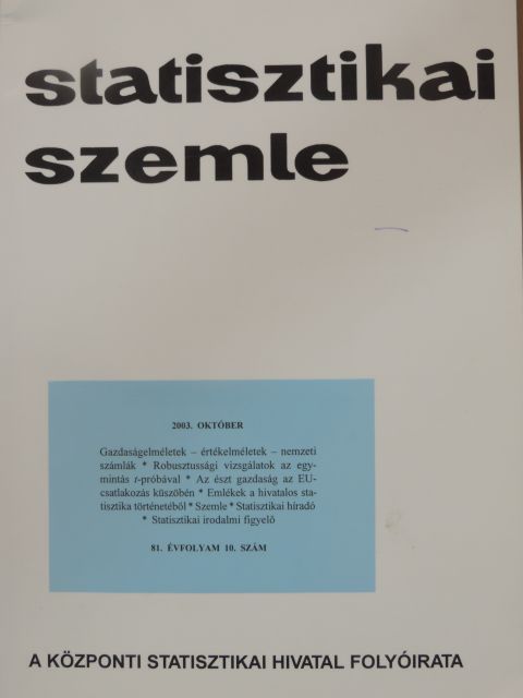 Bene Mónika - Statisztikai Szemle 2003. október [antikvár]