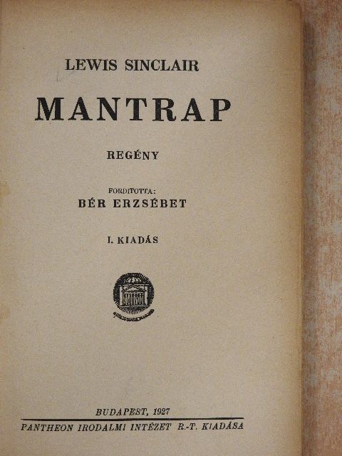 Sinclair Lewis - Mantrap [antikvár]