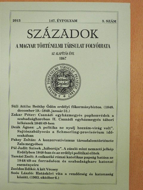 Deák Ágnes - Századok 2013/3. [antikvár]