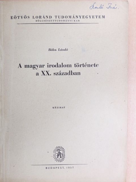 Bóka László - A magyar irodalom története a XX. században [antikvár]
