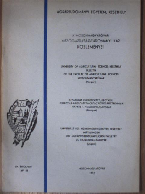 A Mosonmagyaróvári Mezőgazdaságtudományi Kar Közleményei 1972/18 [antikvár]