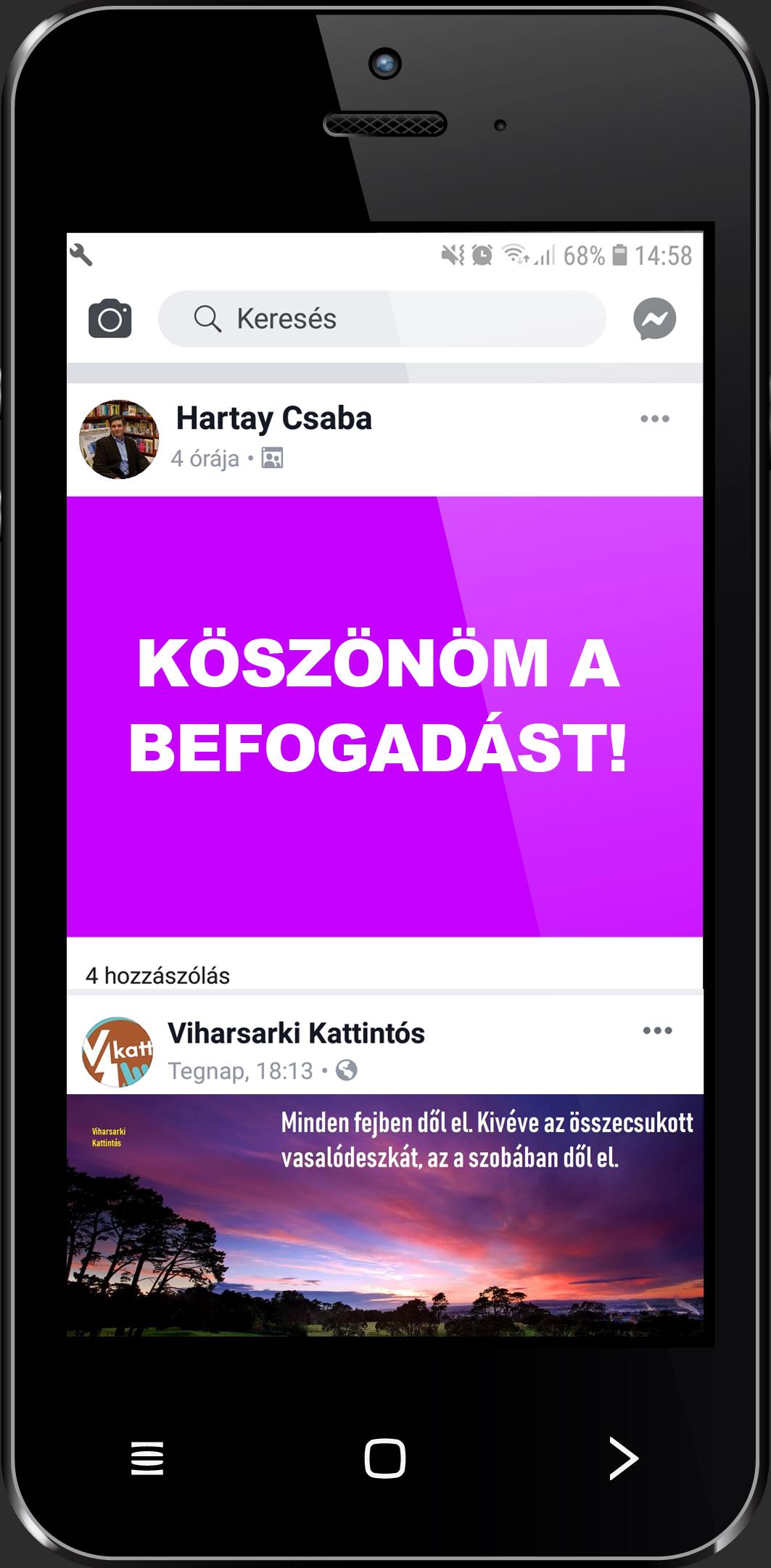 Hartay Csaba - Köszönöm a befogadást! - Viharsarki kattintós - ÜKH 2019