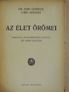 Lord Avebury - Az élet örömei [antikvár]
