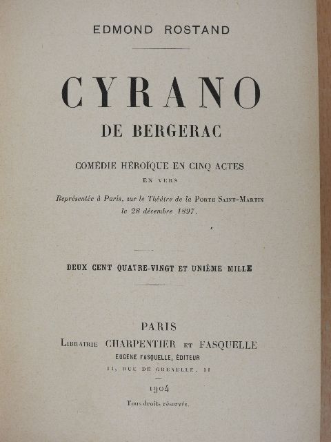 Edmond Rostand - Cyrano de Bergerac [antikvár]