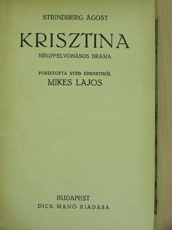 Strindberg Ágost - Krisztina [antikvár]