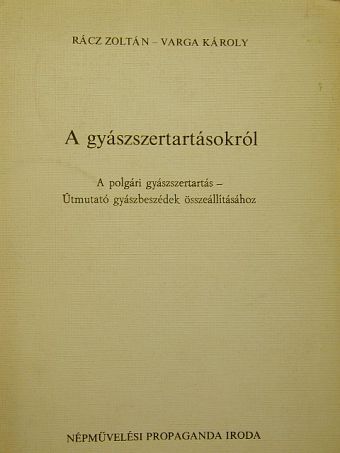 Rácz Zoltán - A gyászszertartásokról [antikvár]