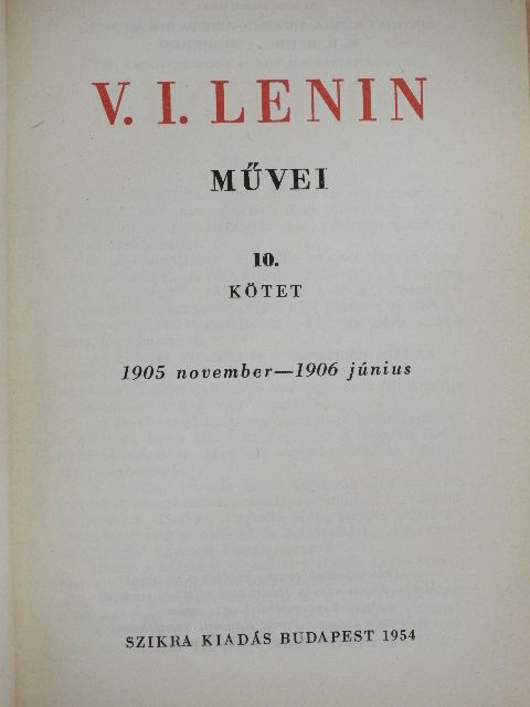 V. I. Lenin - V. I. Lenin művei 10. [antikvár]