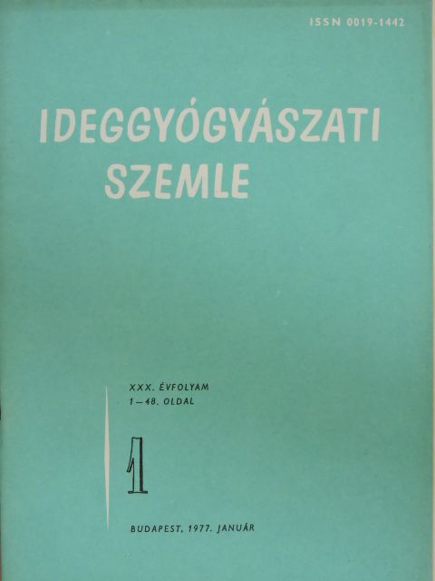 Dr. Csécsei György - Ideggyógyászati Szemle 1977. január [antikvár]