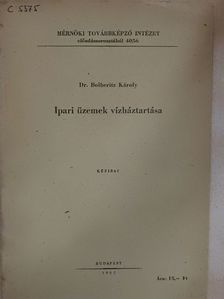Dr. Bolberitz Károly - Ipari üzemek vízháztartása [antikvár]