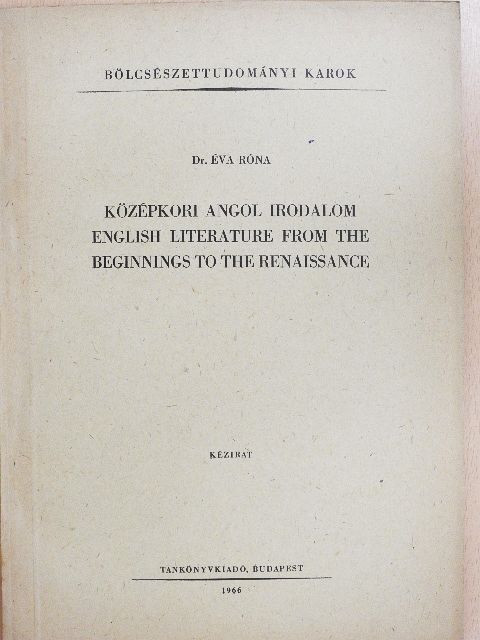 Dr. Éva Róna - Középkori angol irodalom [antikvár]