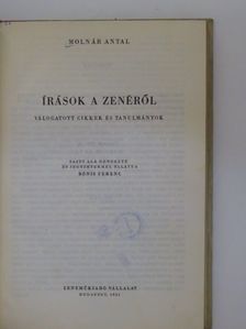 Molnár Antal - Írások a zenéről [antikvár]