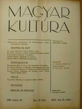 Blazovich Jákó - Magyar Kultúra 1938. május 20. [antikvár]