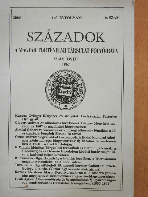 Almási Gábor - Századok 2006/6. [antikvár]