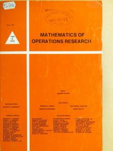 Garth P. McCormick - Mathematics of Operations Research May 1989 [antikvár]