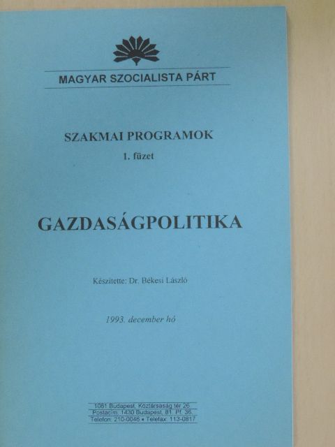 Dr. Békési László - Gazdaságpolitika [antikvár]