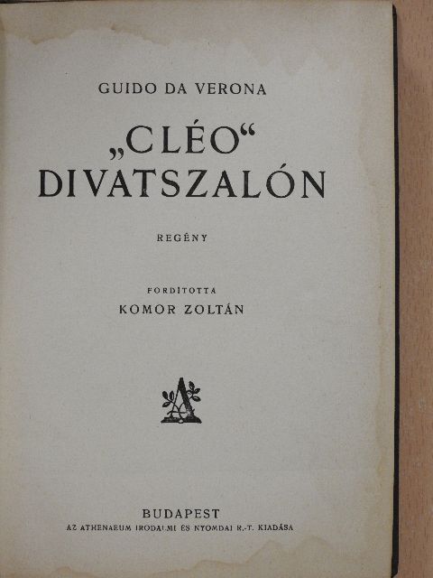 Guido Da Verona - "Cléo" divatszalón [antikvár]