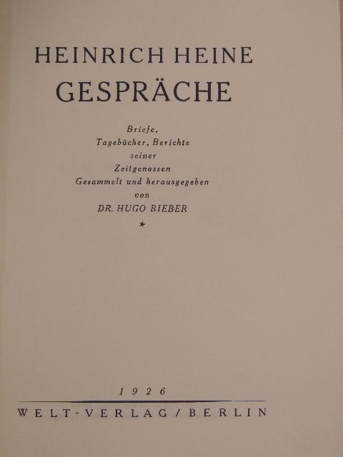 Heinrich Heine - Gespräche [antikvár]