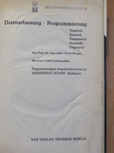 Prof. Dr. Erich Bürger - Datenerfassung - Programmierung [antikvár]