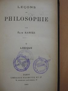Élie Rabier - Lecons de philosophie II. [antikvár]