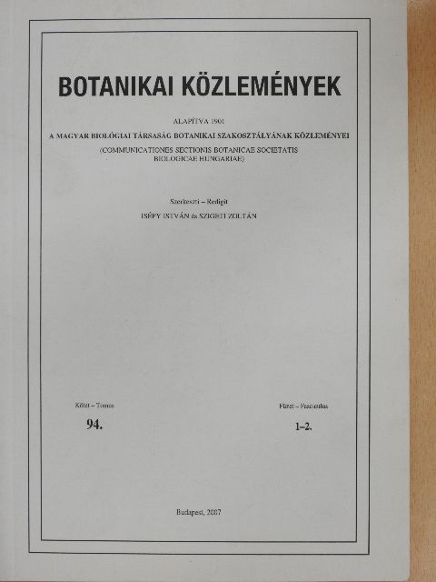 Bagi István - Botanikai közlemények 2008/1-2. [antikvár]