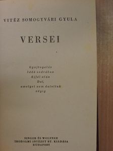 Vitéz Somogyvári Gyula - Vitéz Somogyvári Gyula versei [antikvár]