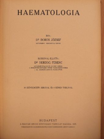 Dr. Boros József - Haematologia [antikvár]
