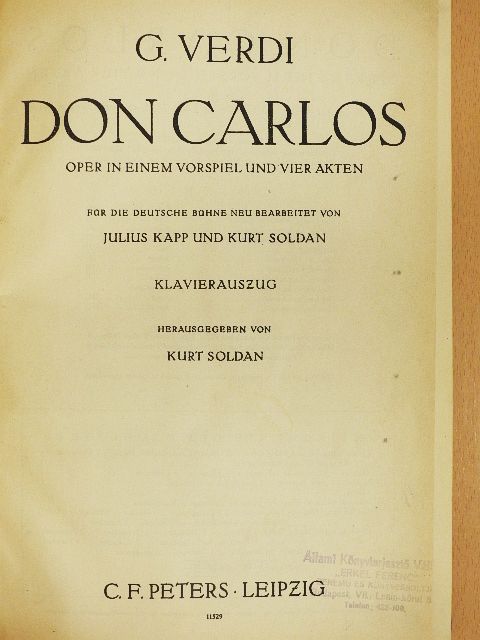 G. Verdi - Don Carlos [antikvár]