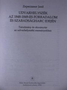 Berzenczey László - Udvarhelyszék az 1848-1849-es forradalom és szabadságharc idején [antikvár]