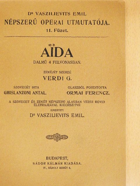 Ghislanzoni Antal - Aida [antikvár]