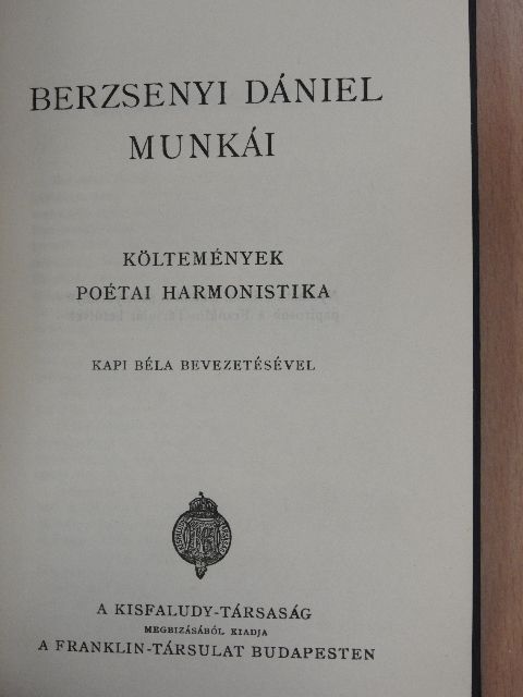 Berzsenyi Dániel - Berzsenyi Dániel munkái [antikvár]