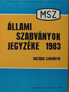 Állami Szabványok Jegyzéke 1983. 1. (töredék) [antikvár]