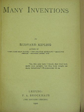 Rudyard Kipling - Many Inventions [antikvár]