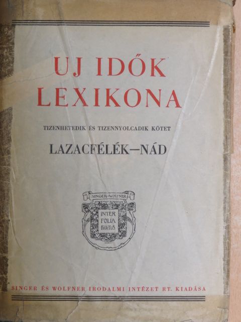 Uj Idők Lexikona 17-18. (töredék) [antikvár]