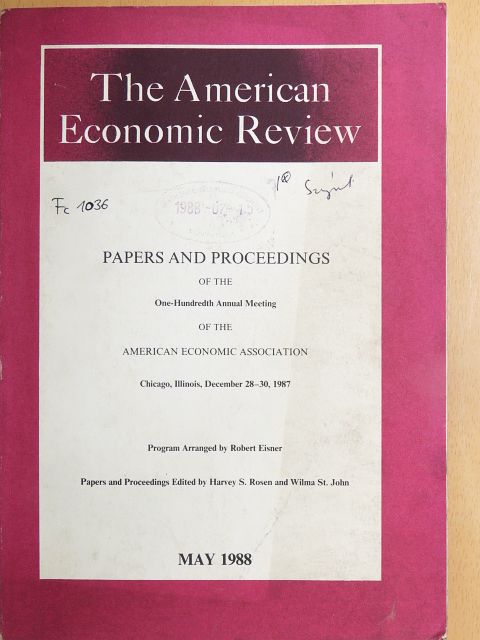 The American Economic Review May 1988 [antikvár]