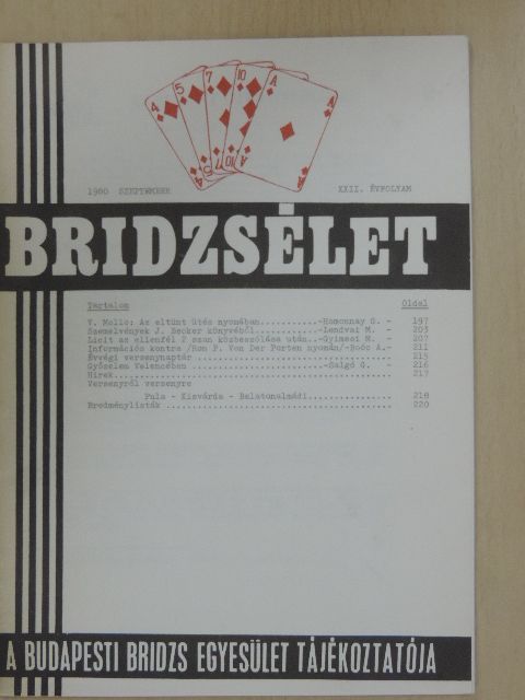Boóc András - Bridzsélet 1980. szeptember [antikvár]