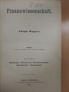 Finanzwissenschaft I. [antikvár]