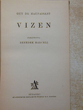 Guy de Maupassant - Vizen [antikvár]