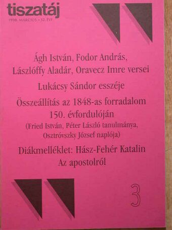 Ágh István - Tiszatáj 1998. március [antikvár]