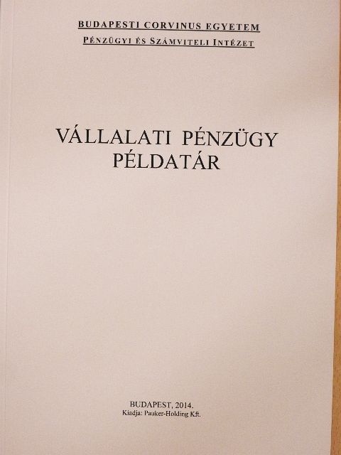 Vállalati pénzügy példatár [antikvár]