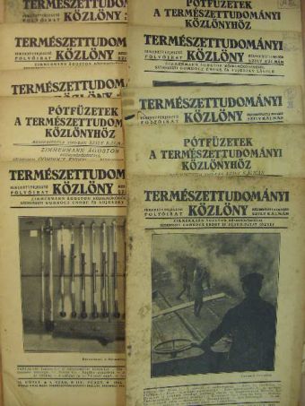 Cotel Ernő - Természettudományi Közlöny 1939., 1943. (vegyes számok) (7 db)/Pótfüzet a Természettudományi Közlönyhöz (3 db) [antikvár]