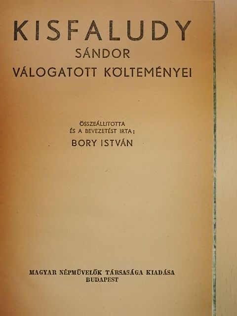 Kisfaludy Sándor - Kisfaludy Sándor válogatott költeményei [antikvár]