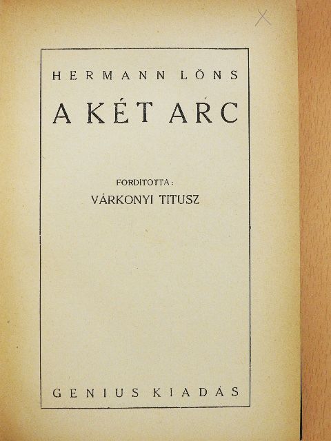 Hermann Löns - A két arc [antikvár]