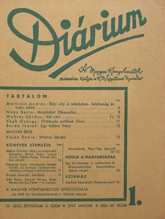 Bakos József - Diárium 1943. január [antikvár]