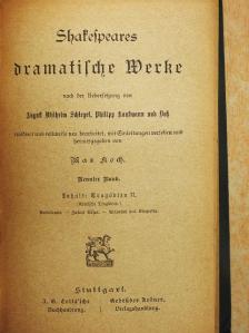 Shakespeare - Shakespeares dramatische Werke 9. (gótbetűs)  [antikvár]