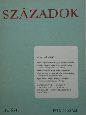 Bellér Béla - Századok 1983/6. [antikvár]