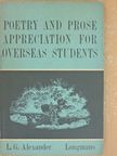 L. G. Alexander - Poetry and Prose Appreciation for Overseas Students [antikvár]