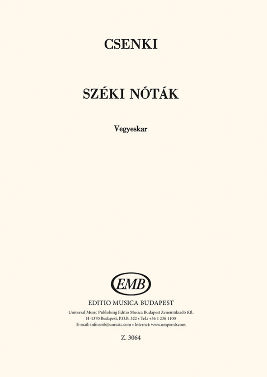 CSENKI IMRE - SZÉKI NÓTÁK - VEGYESKARRA