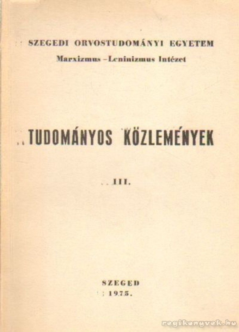 Bárány Ferenc - Tudományos közlemények III. [antikvár]