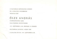 Ősze András szobrászművész kiállítása (meghívó) [antikvár]