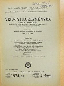 Dávid László - Vízügyi Közlemények 1974/3. [antikvár]